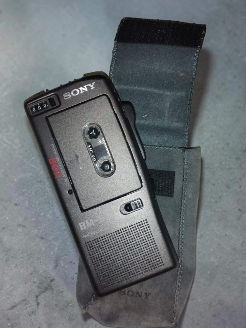 Vintage Sony BM-575 Microcassette Recorder Dictator VOR With Case & Tape-TESTED!